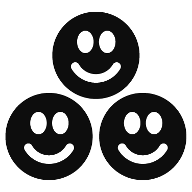 community menu icon, three smiley faces.